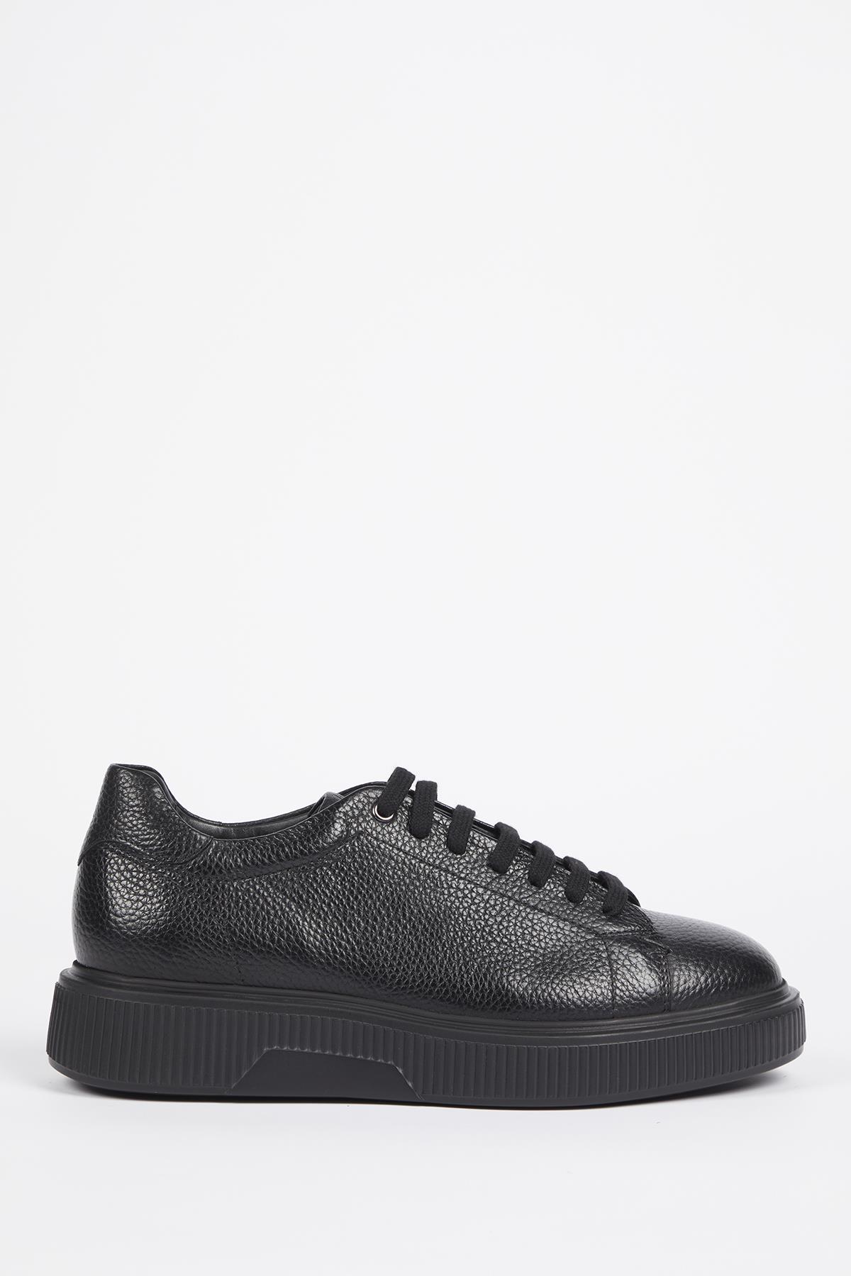 ZUMA Hakiki Deri Siyah Floater Eva Hazır Taban Sneaker