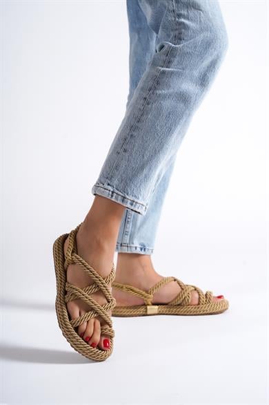 Barnes Altın Halat Sandalet