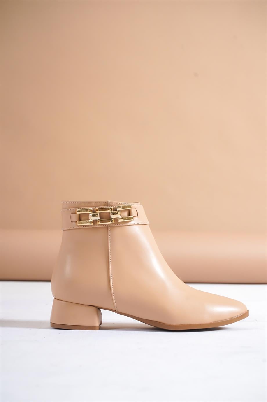 Blanca Kadın Ten Cilt Zincir Detaylı Bootie
