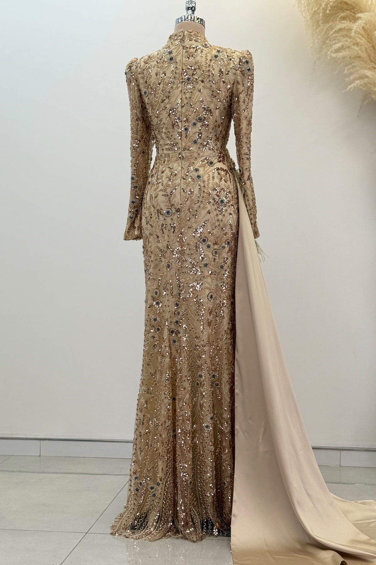 Alessa Tesettür Abiye Gold