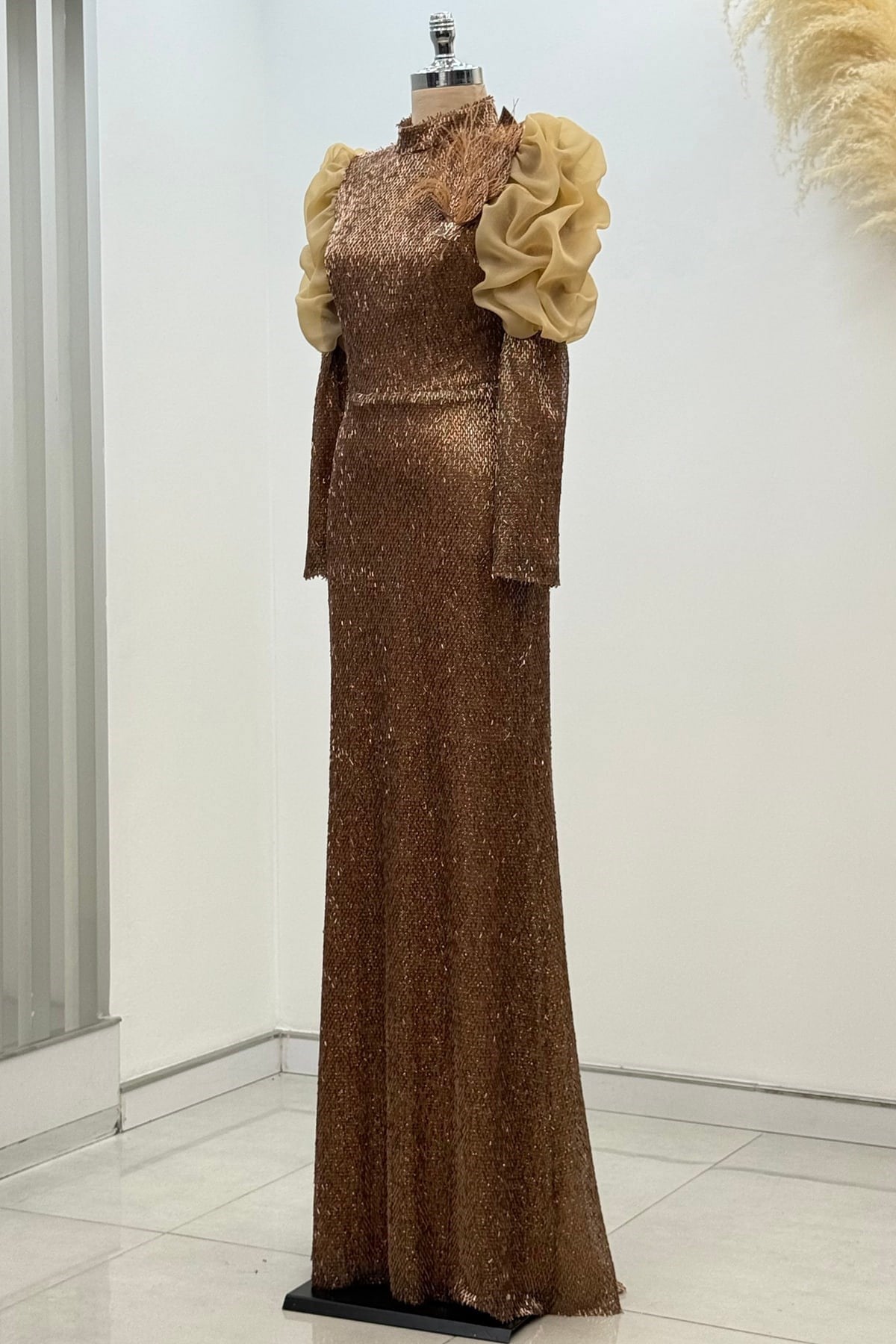 Gina Tesettür Abiye Gold