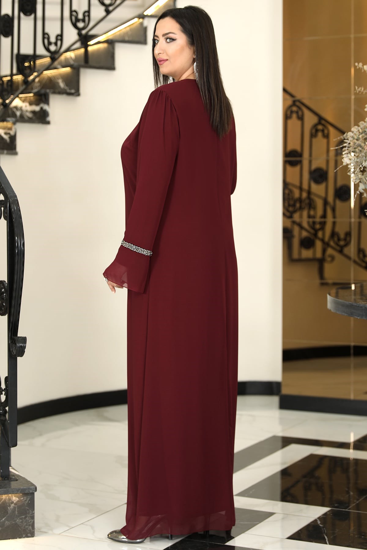 Sultan Tesettür Abiye Bordo