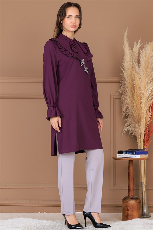 Asel Tunik Pantolon İkili Takım Mürdüm