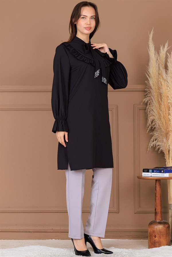 Asel Tunik Pantolon İkili Takım Siyah
