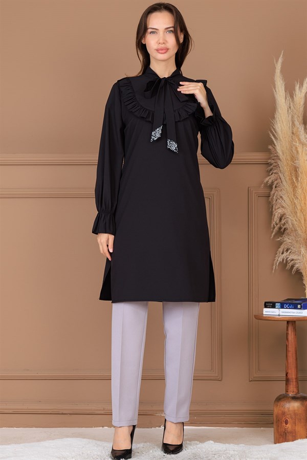 Asel Tunik Pantolon İkili Takım Siyah