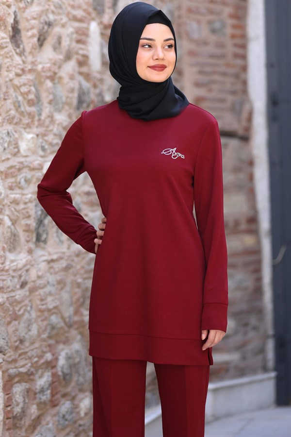 Cemre Tesettür Takım Bordo