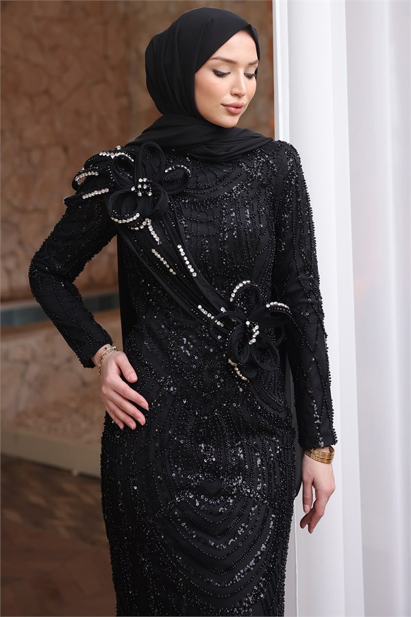 Ceyla Tesettür Abiye Siyah