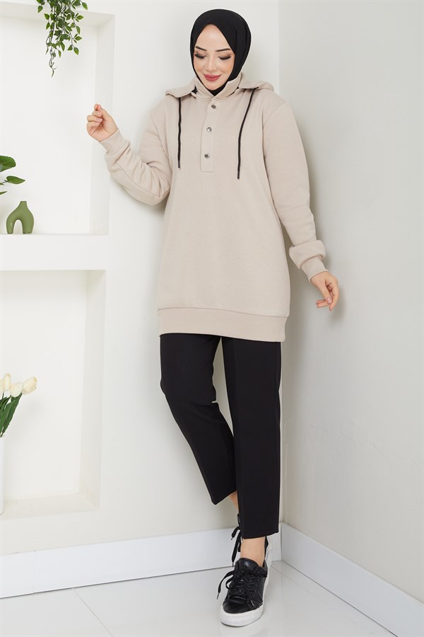 Esila Tesettür Sweat Bej