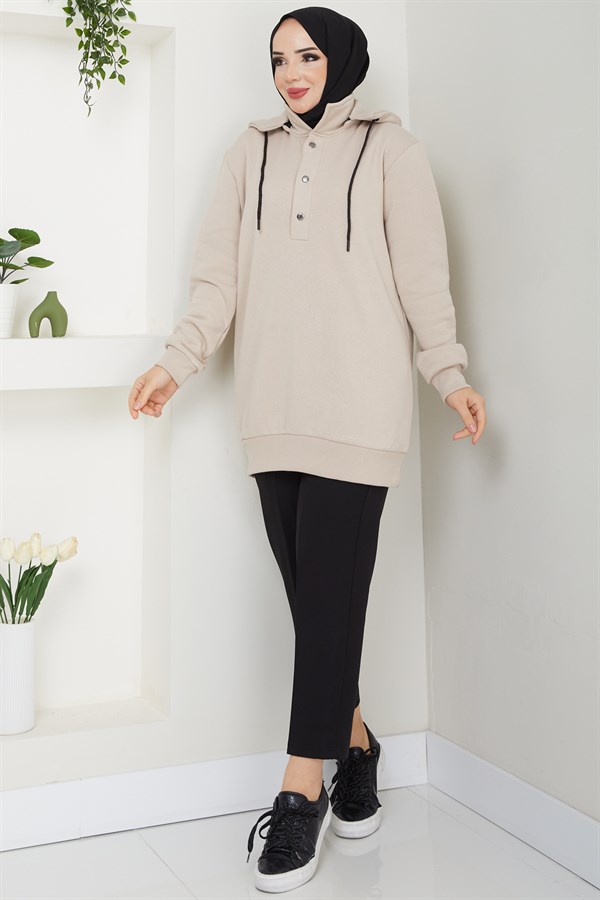 Esila Tesettür Sweat Bej