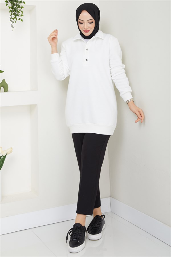 Esila Tesettür Sweat Ekru