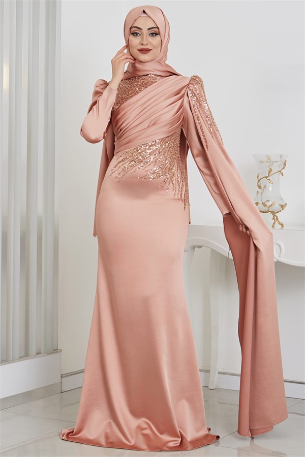 Noura Tesettür Abiye Rose