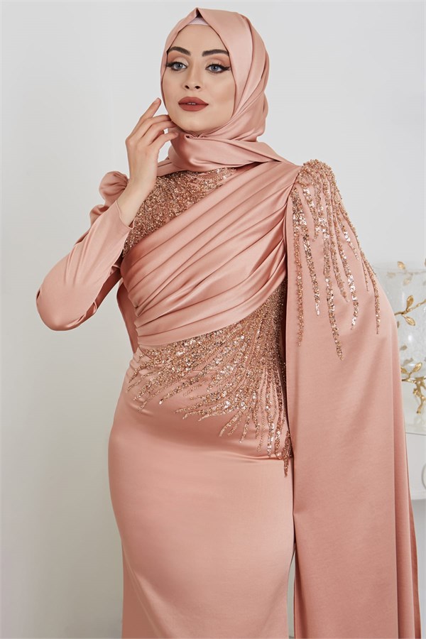 Noura Tesettür Abiye Rose