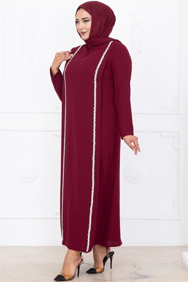 Yakut Tesettür Abiye Bordo