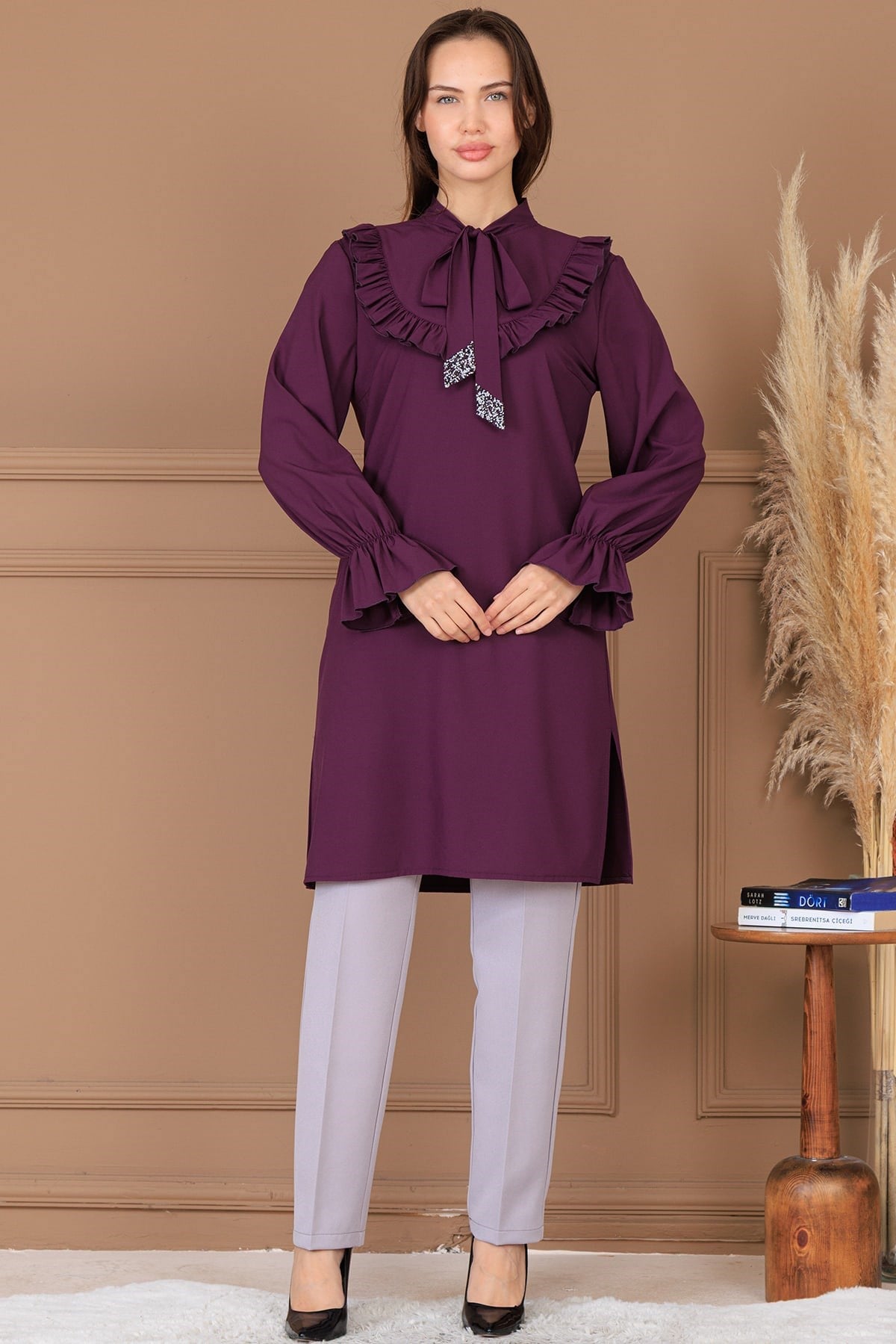 Asel Tunik Pantolon İkili Takım Mürdüm