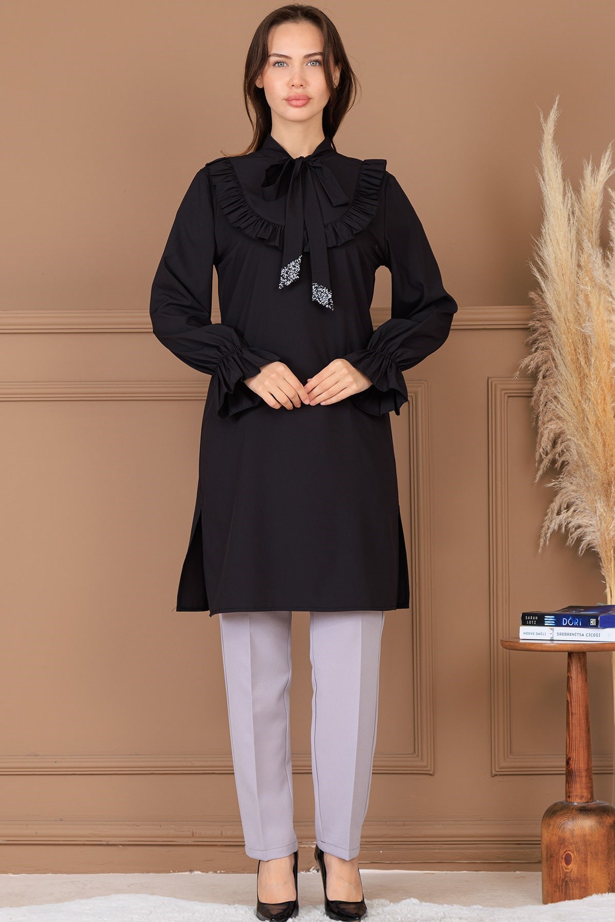 Asel Tunik Pantolon İkili Takım Siyah