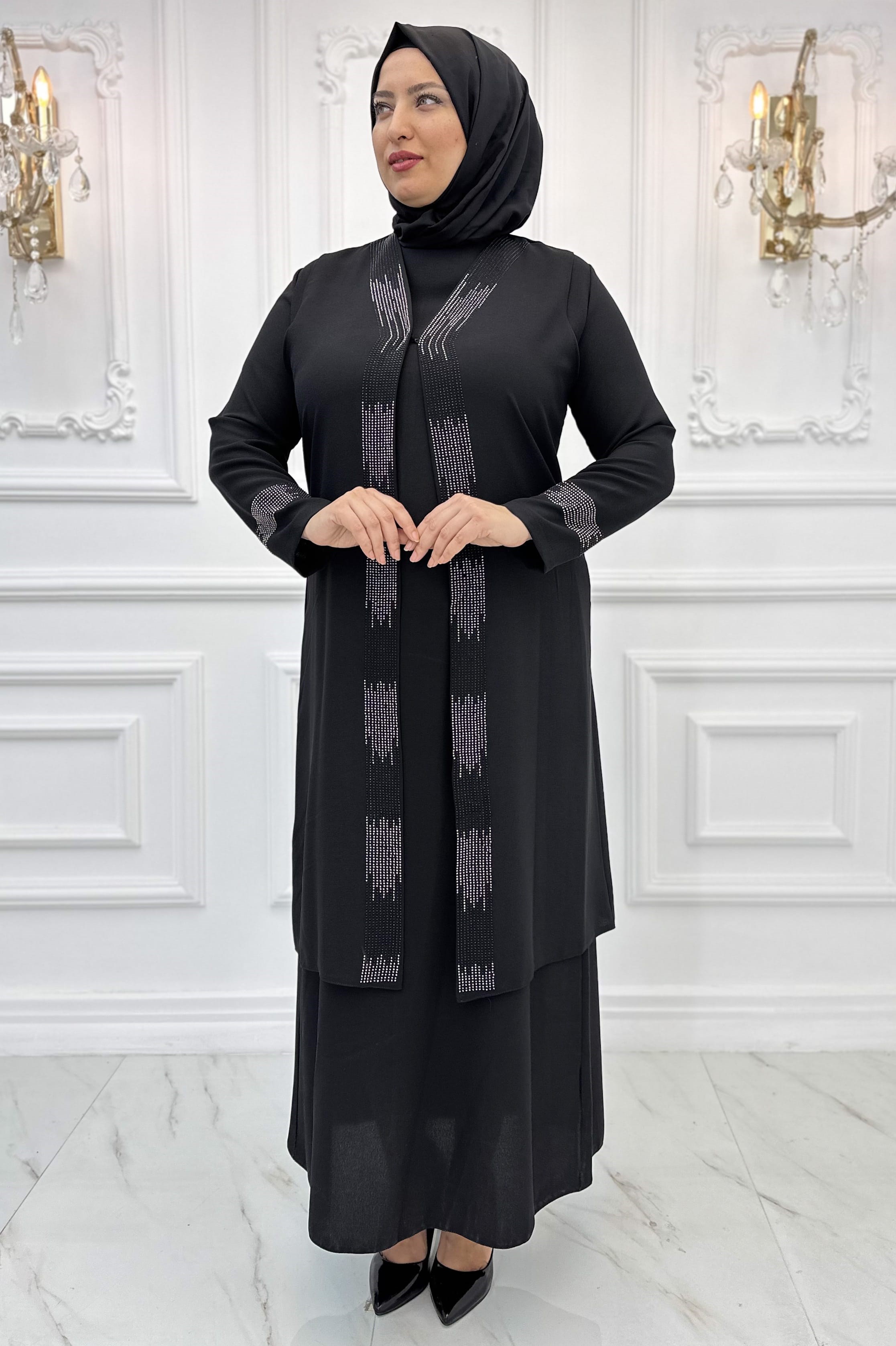 Beril Tesettür Abiye Siyah