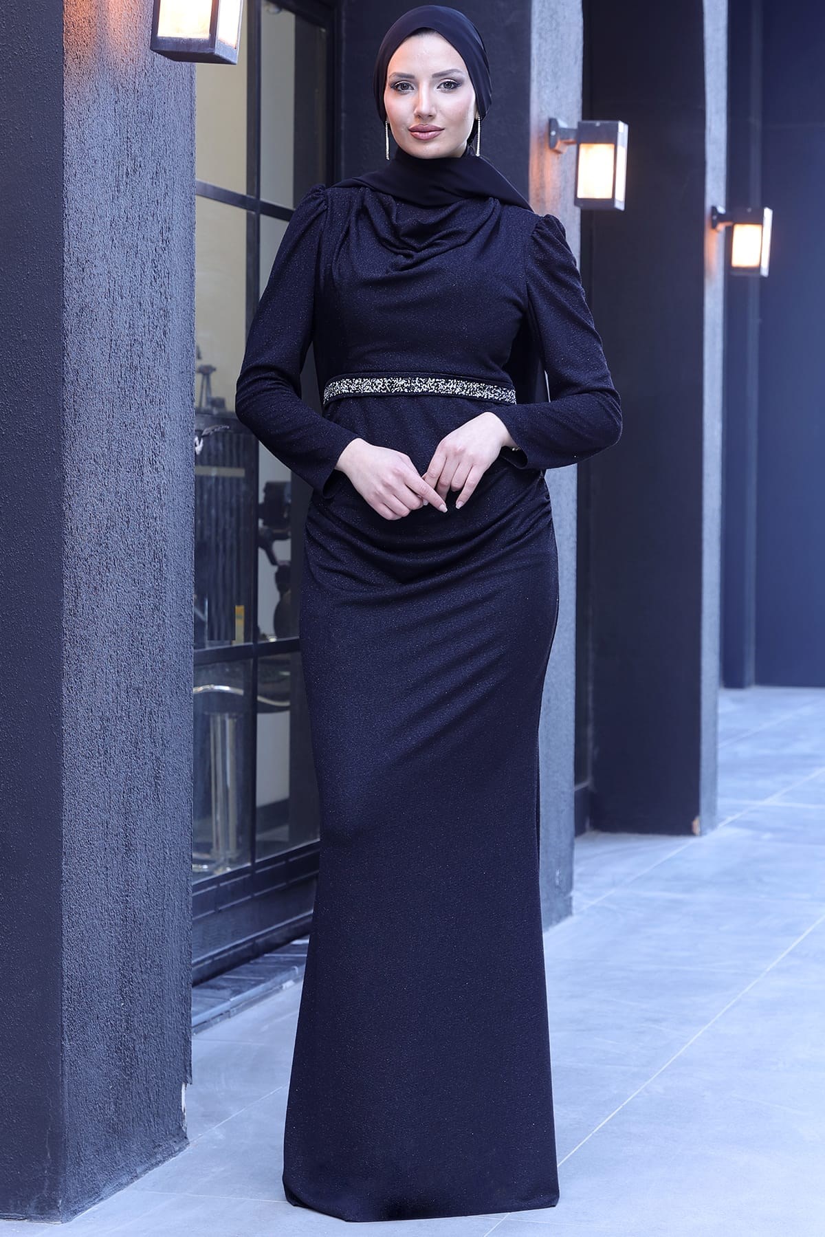 Dilara Tesettür Abiye Siyah