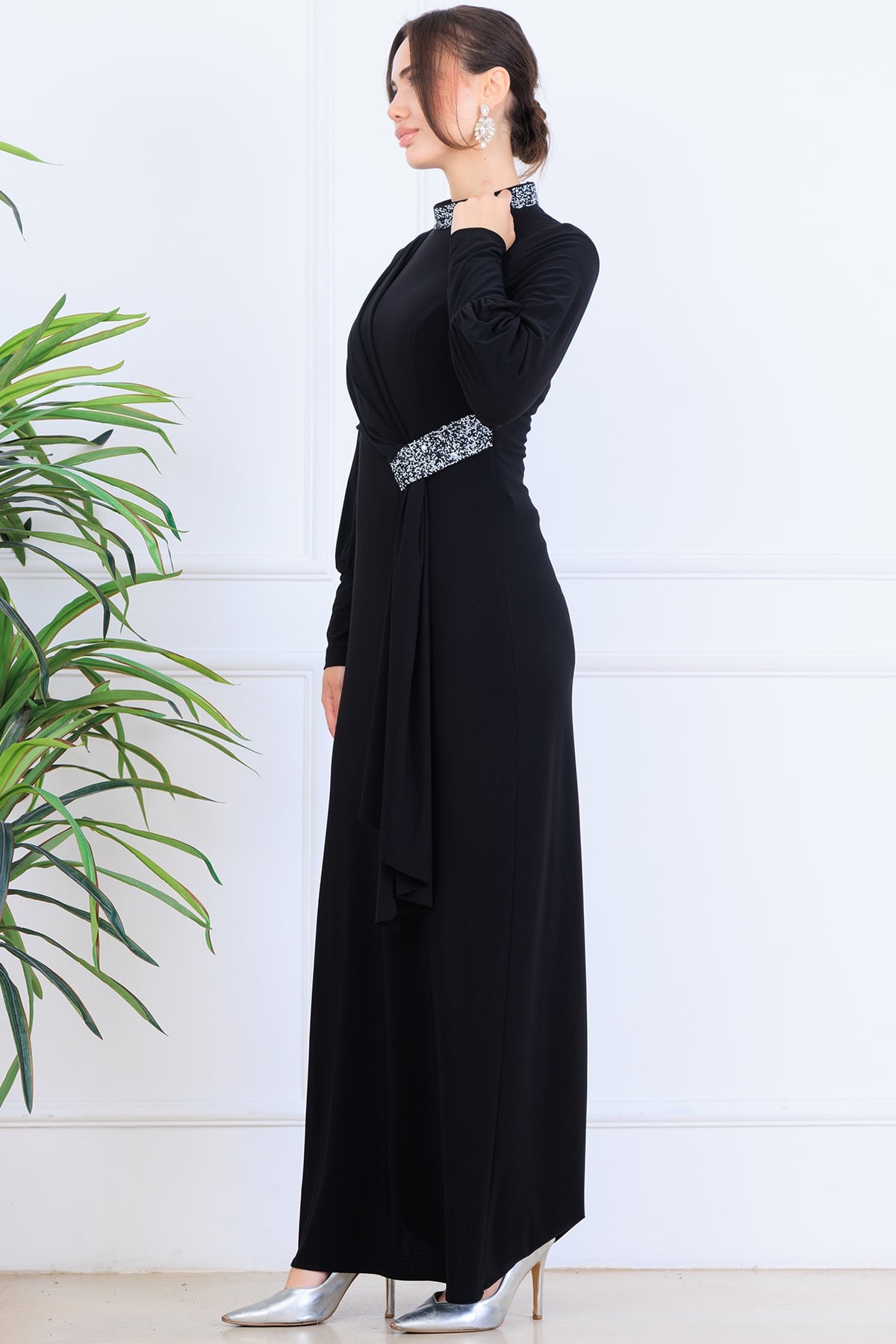 Melisa Tesettür Abiye Siyah