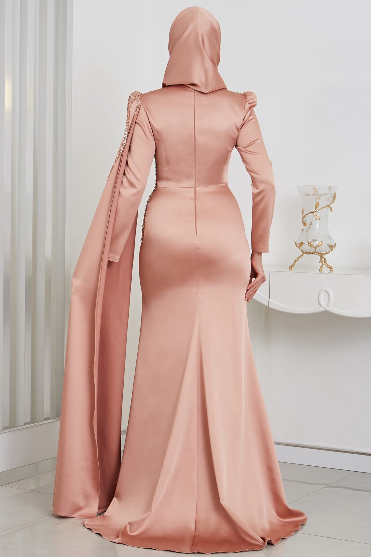 Noura Tesettür Abiye Rose