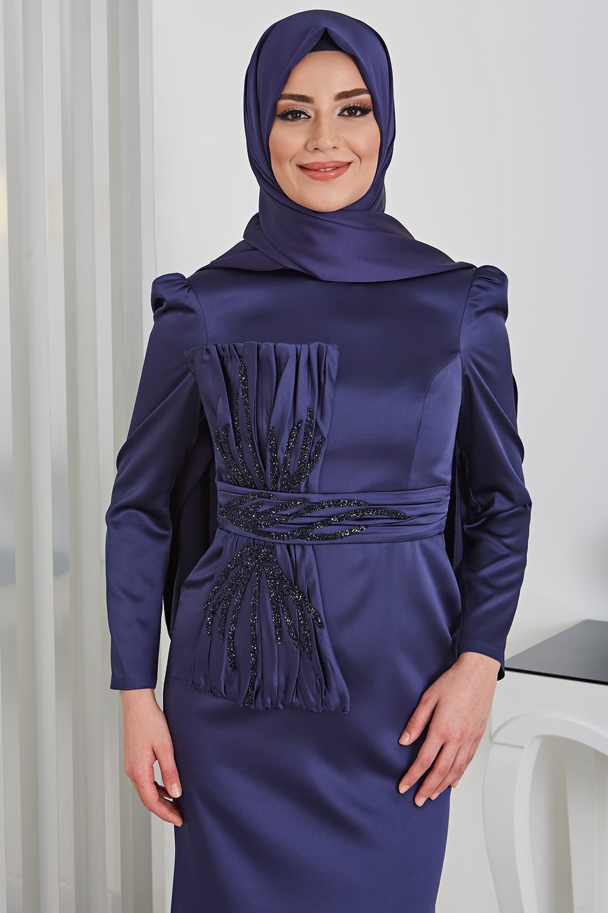 Papyon Tesettür Abiye Lacivert