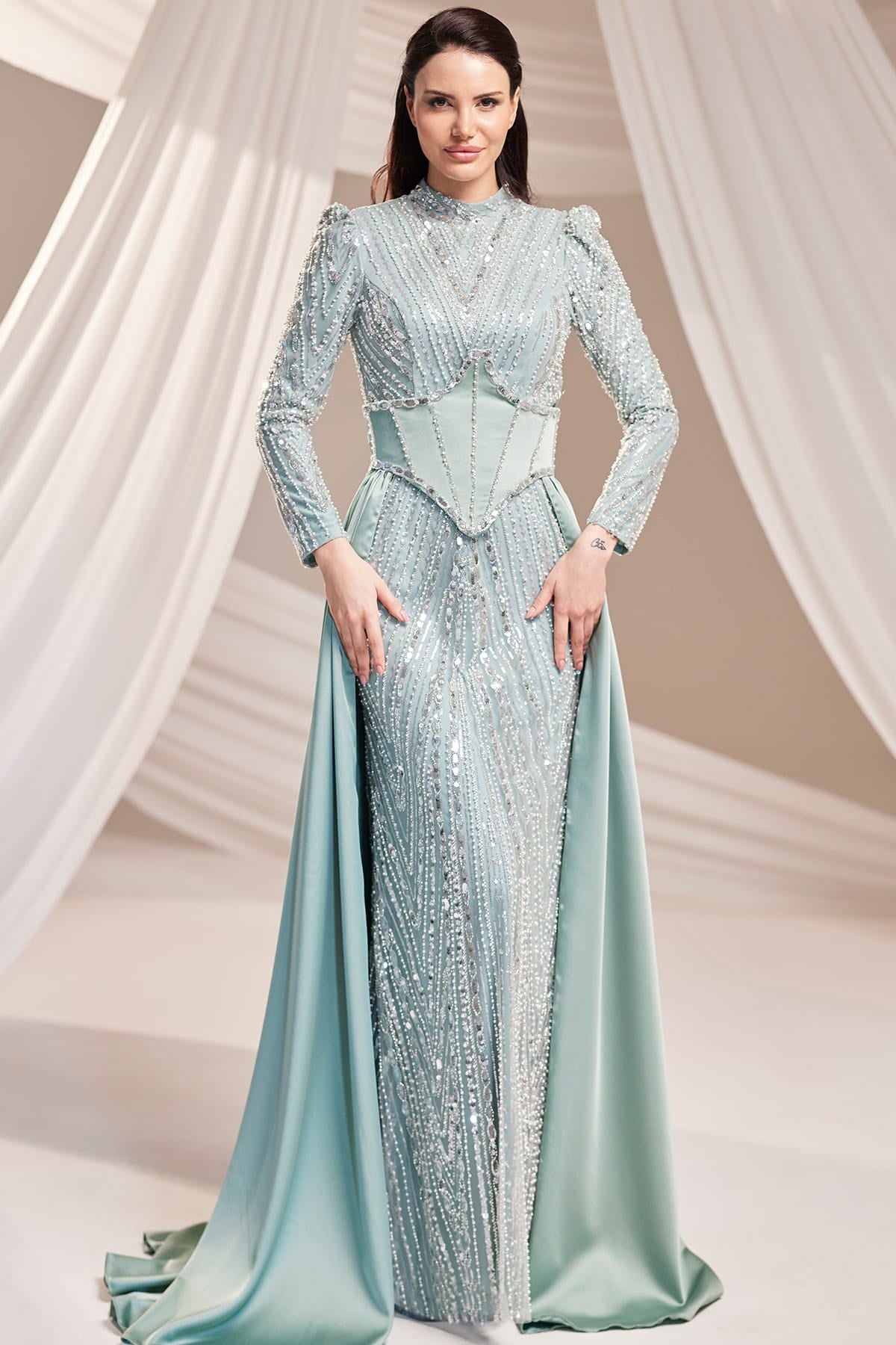 Royal Tesettür Abiye Mint