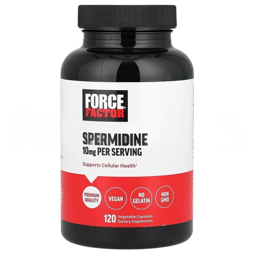 Force Factor Spermidine 10 mg Vegetable 120 Capsules 5 mg Per Capsule - İthal