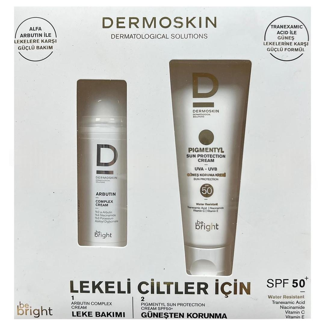 Dermoskin Lekeli Ciltler İçin Arbutin Complex Cream 33 ml + Pigmentyl Sun Protection Cream SPF50+ 75 ml
