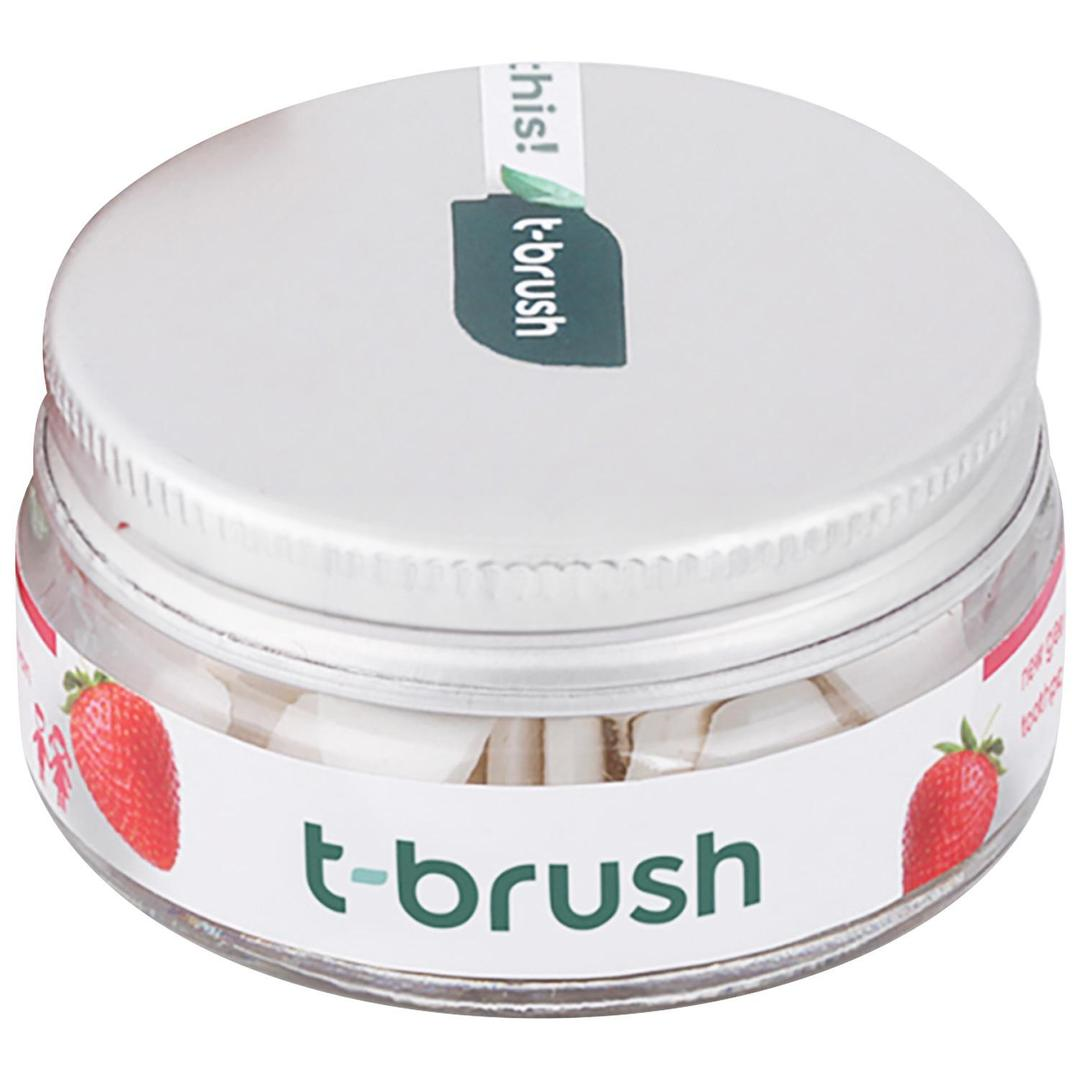 T-brush Çilekli Çocuk Doğal Diş Macunu Tableti Florürlü 90 Tablet