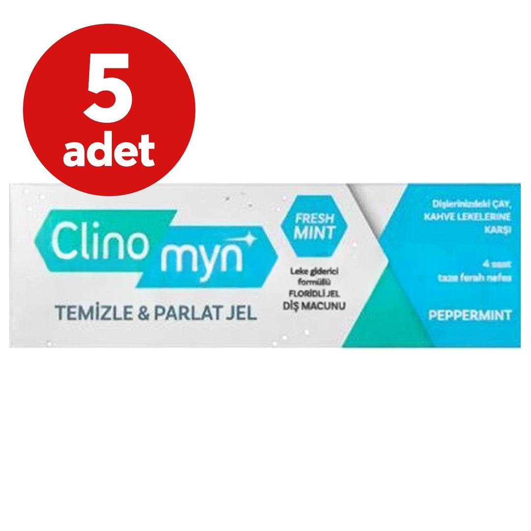 Clinomyn Fresh Temizleme Parlatma Jel Diş Macunu 75 ml - 5 Adet