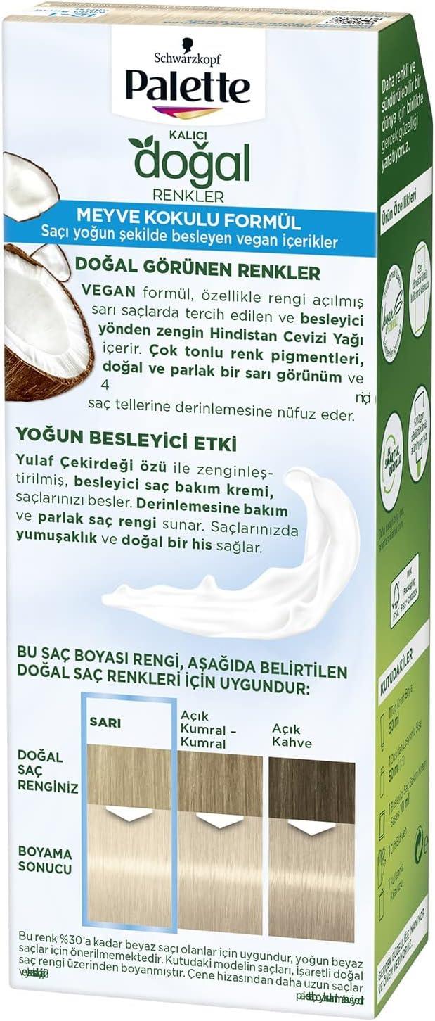 Palette Kalıcı Doğal Renkler 12-1 Küllü Buzul Sarısı Saç Boyası