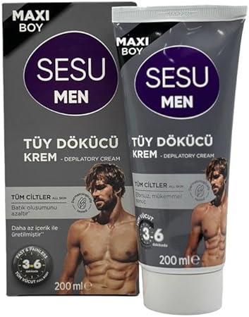 Sesu Men Maxi Tüm Cilt Tipleri İçin 200 ml Erkek Tüy Dökücü Krem