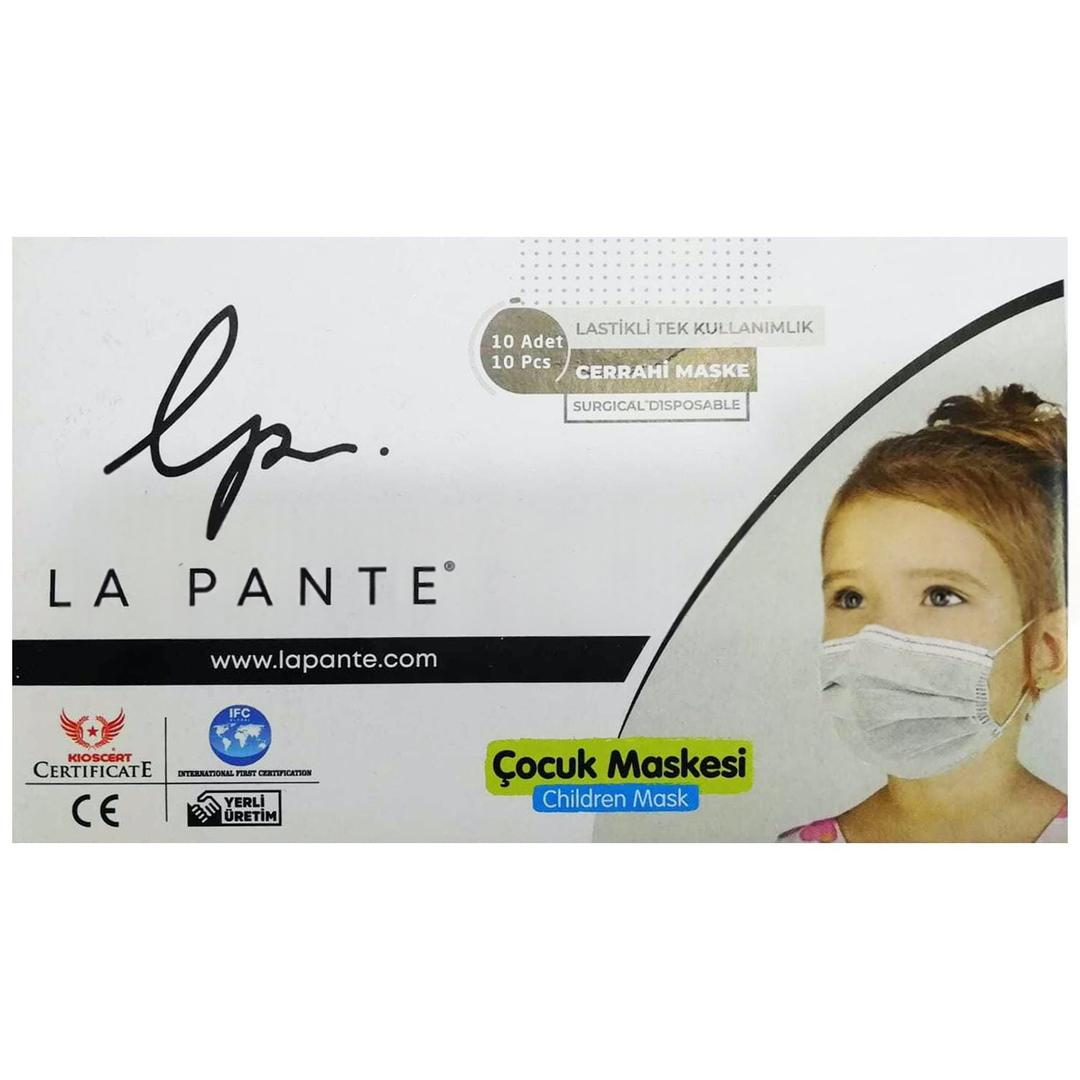 La Pante Full Ultrasonik Lastikli Çocuk Cerrahi Maske Telsiz 10lu (ÜTS Kayıtlı)