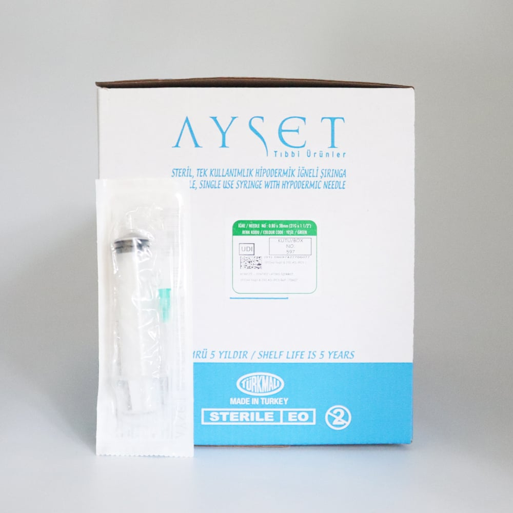 AYSET ENJEKTÖR 10ML YEŞİL 3 PARÇA