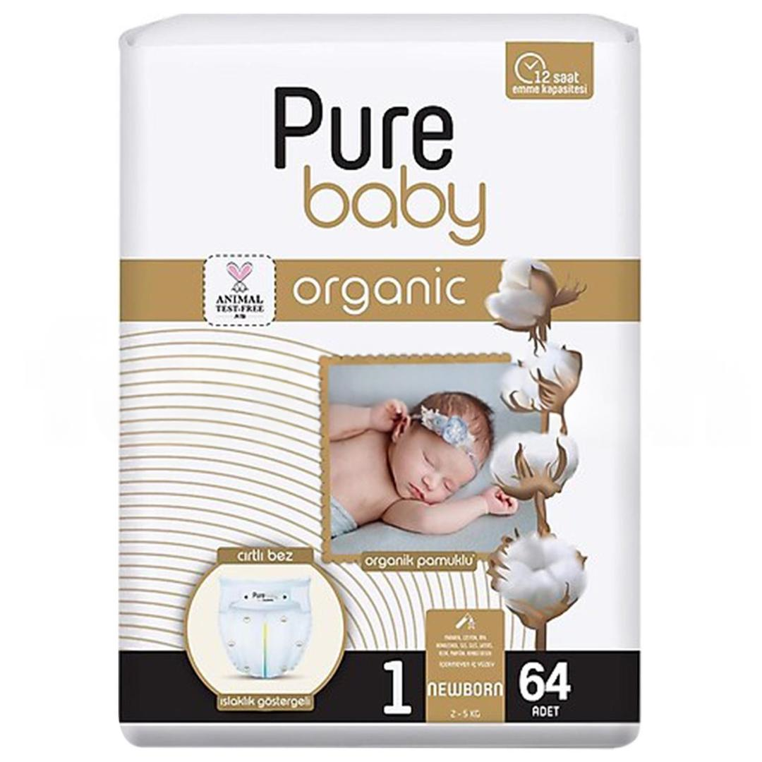 Pure Baby Organik Bebek Bezi No: 1 64lü