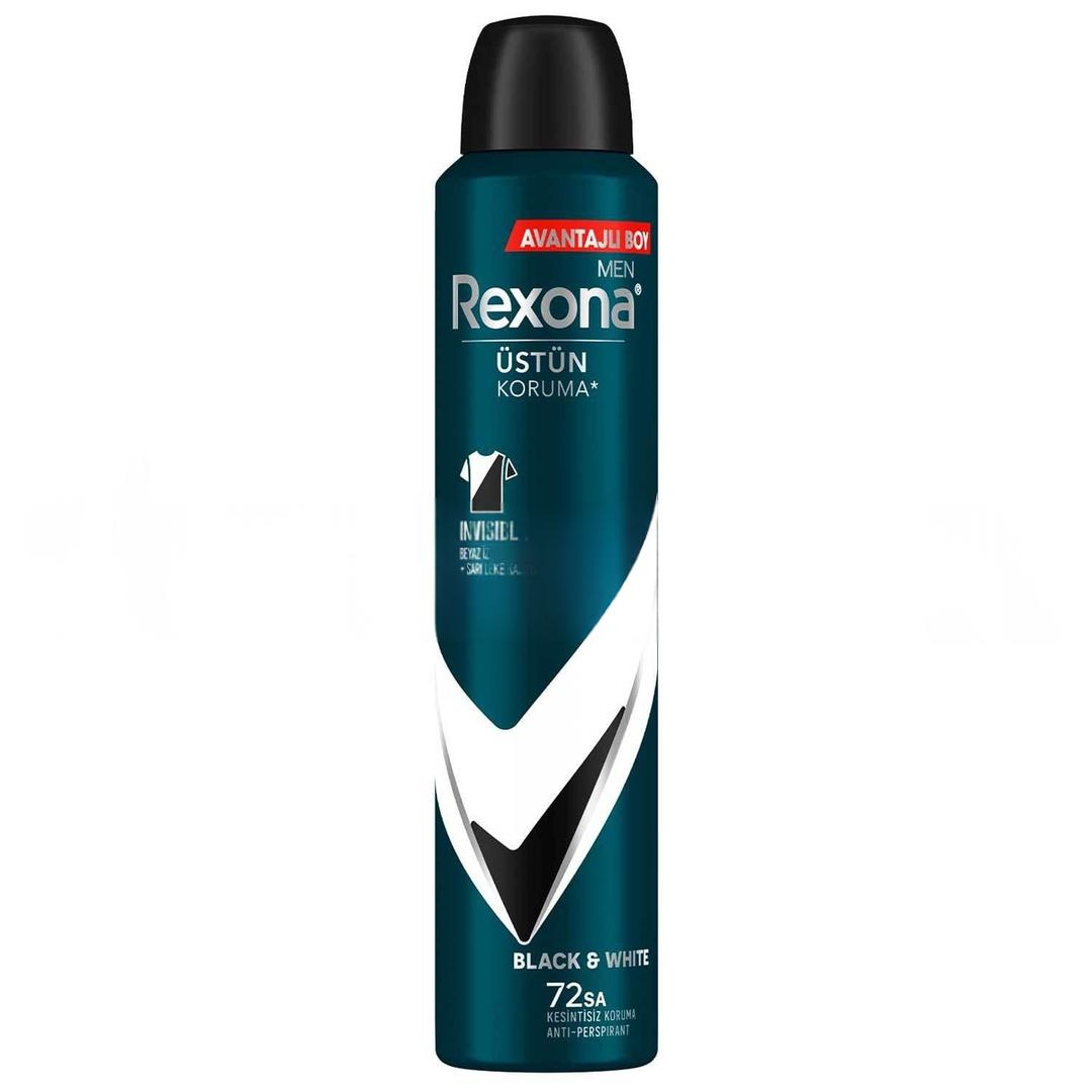 Rexona Men Erkek Sprey Deodorant Invisible Black White 72 Saat Kesintisiz Ustun Koruma 200 ml