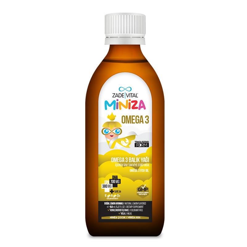 Zade Vital Miniza Omega 3 - Balık Yağı İçeren Sıvı Takviye Edici Gıda 150 ml