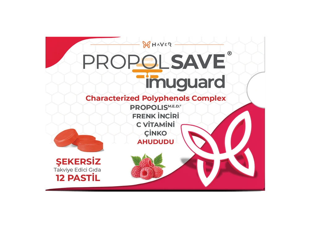 Propolsave Imuguard Ahududu Aromalı 12 Adet Pastil