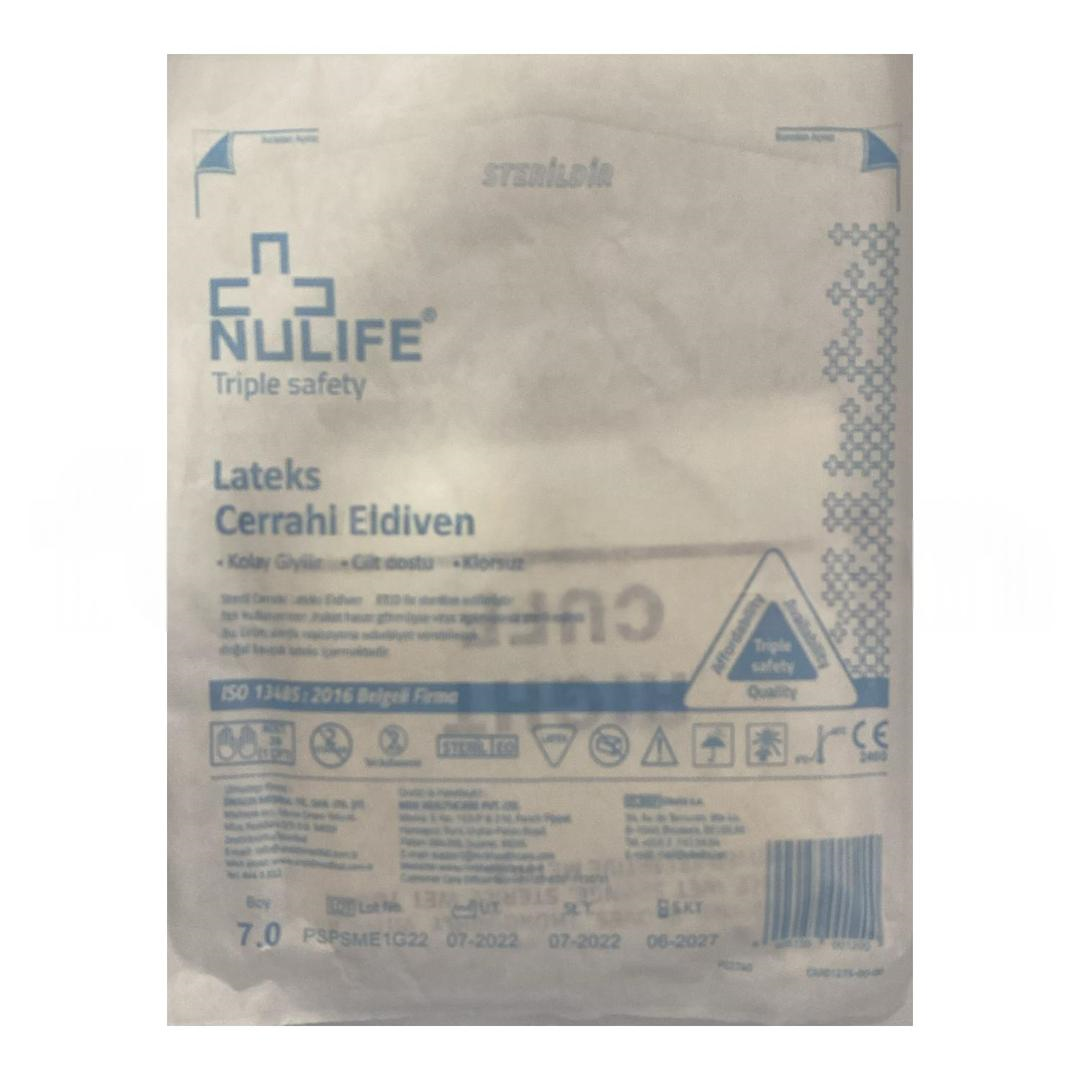 Nulife Steril Pudralı Cerrahi Muayene Eldiveni No: 7 - 1 Çift