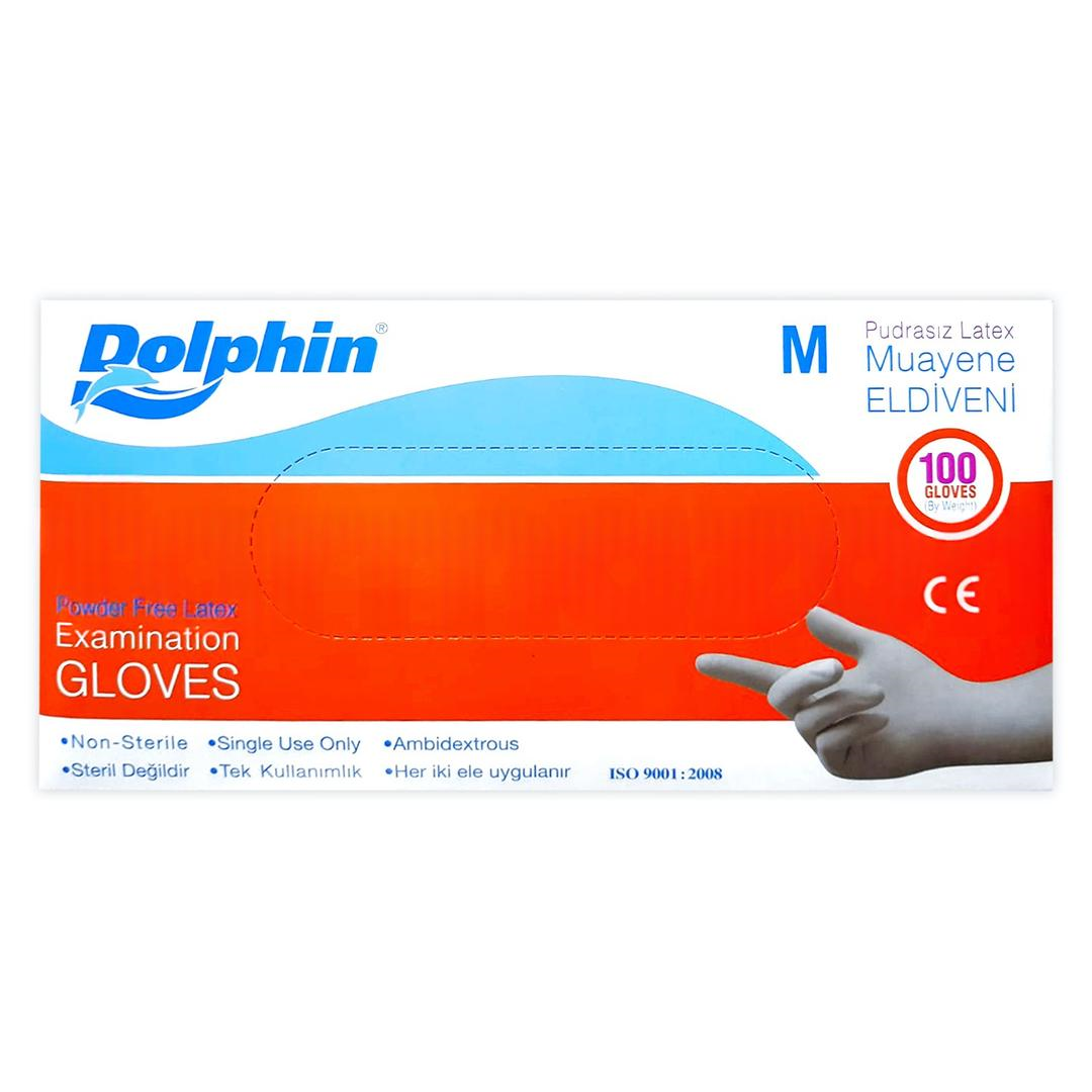 Dolphin Lateks Pudrasız Muayene Eldiveni Medium 100 Adet