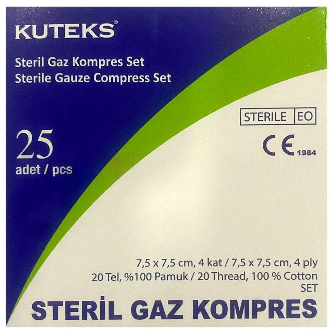Kuteks Steril Gaz Kompres Eko 7.5 x 7.5 cm (1x25) 25li