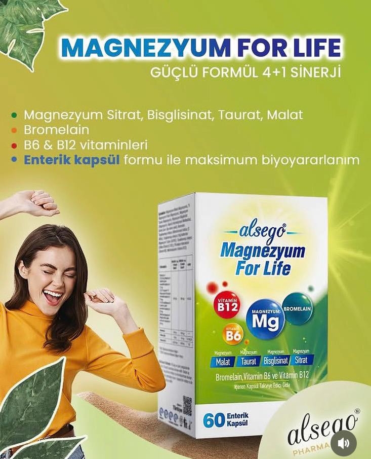 ALSEGO MAGNEZYUM FOR LIFE 60 KAPSUL