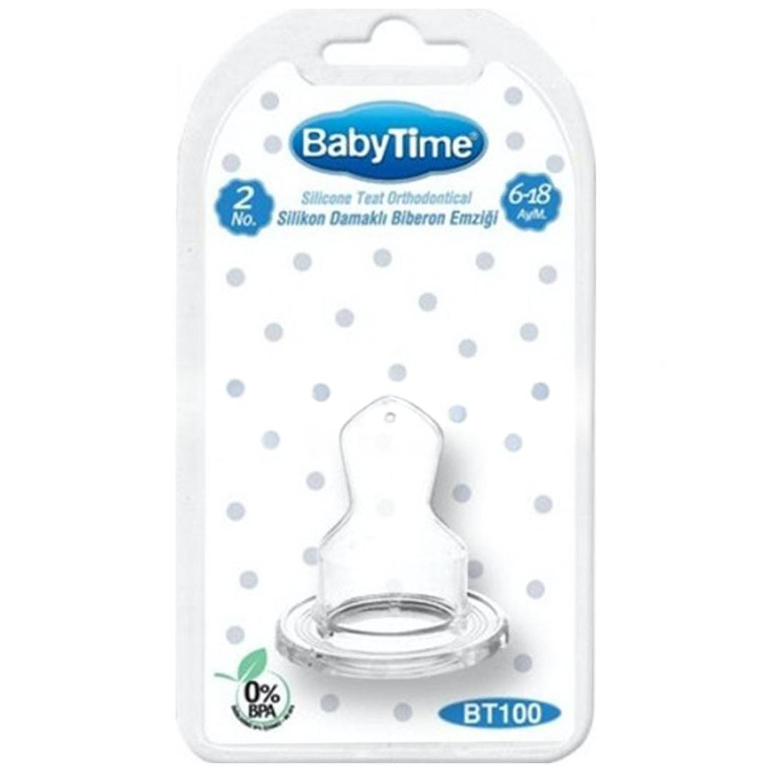Baby Time BT100 Silikon Damaklı Biberon Emziği No: 2