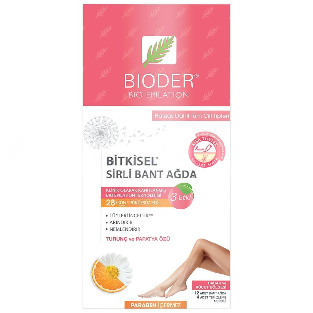 Bioder Vücut İçin Sirli Ağda Bandı 12li