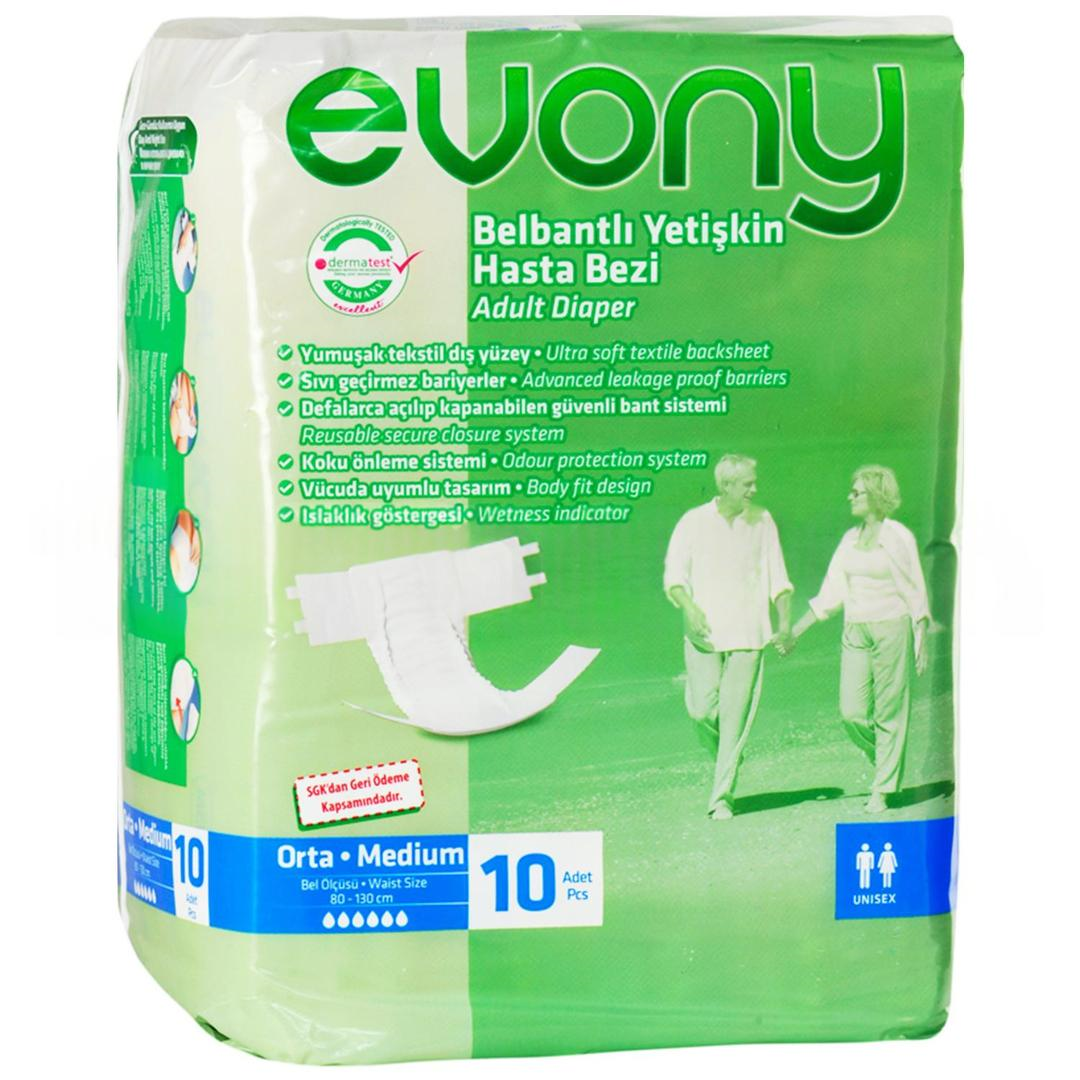 Evony Belbantlı Hasta Bezi Medium 10lu