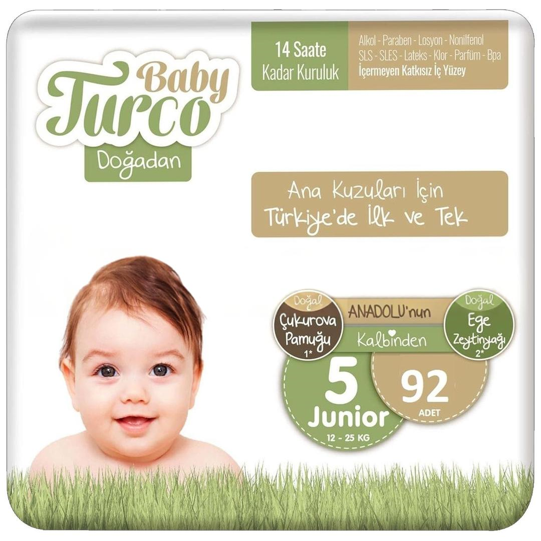 Baby Turco Doğadan Bonus Paket Bebek Bezi No: 5 92li