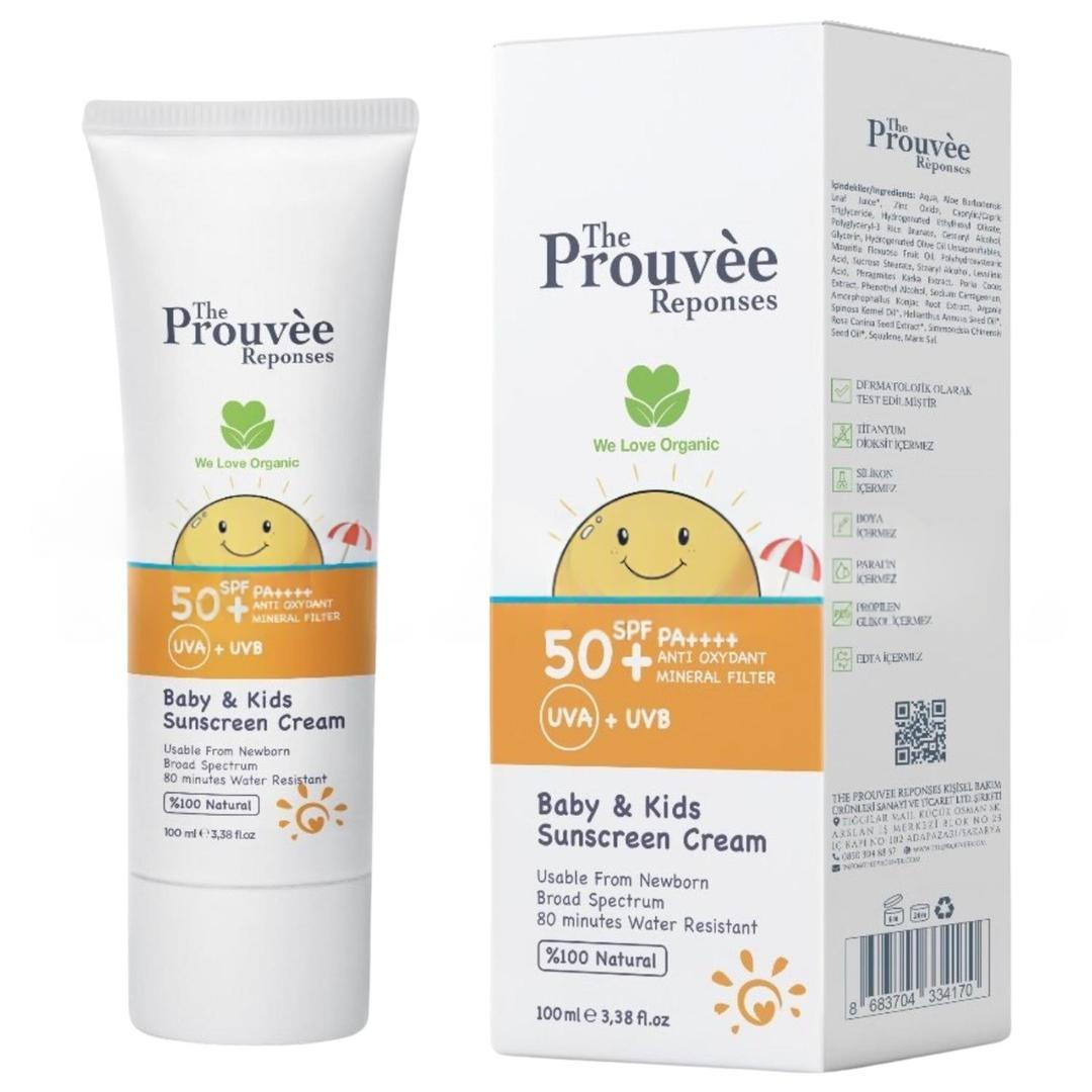 The Prouvée Réponses %100 Doğal Bebek & Çocuk Güneş Kremi SPF50+ 100 ml