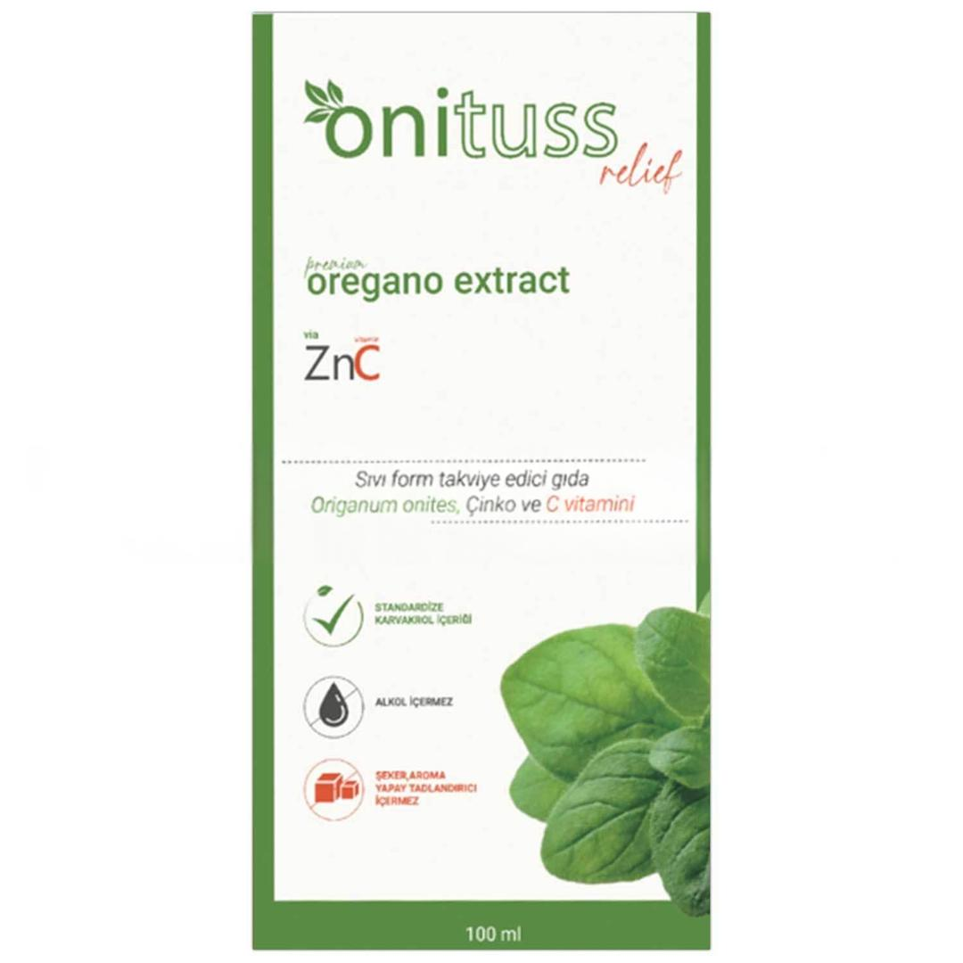 Onituss Relief İzmir Kekiği Ekstresi Zn C Vitamini İçeren Sıvı Takviye Edici Gıda 100 ml