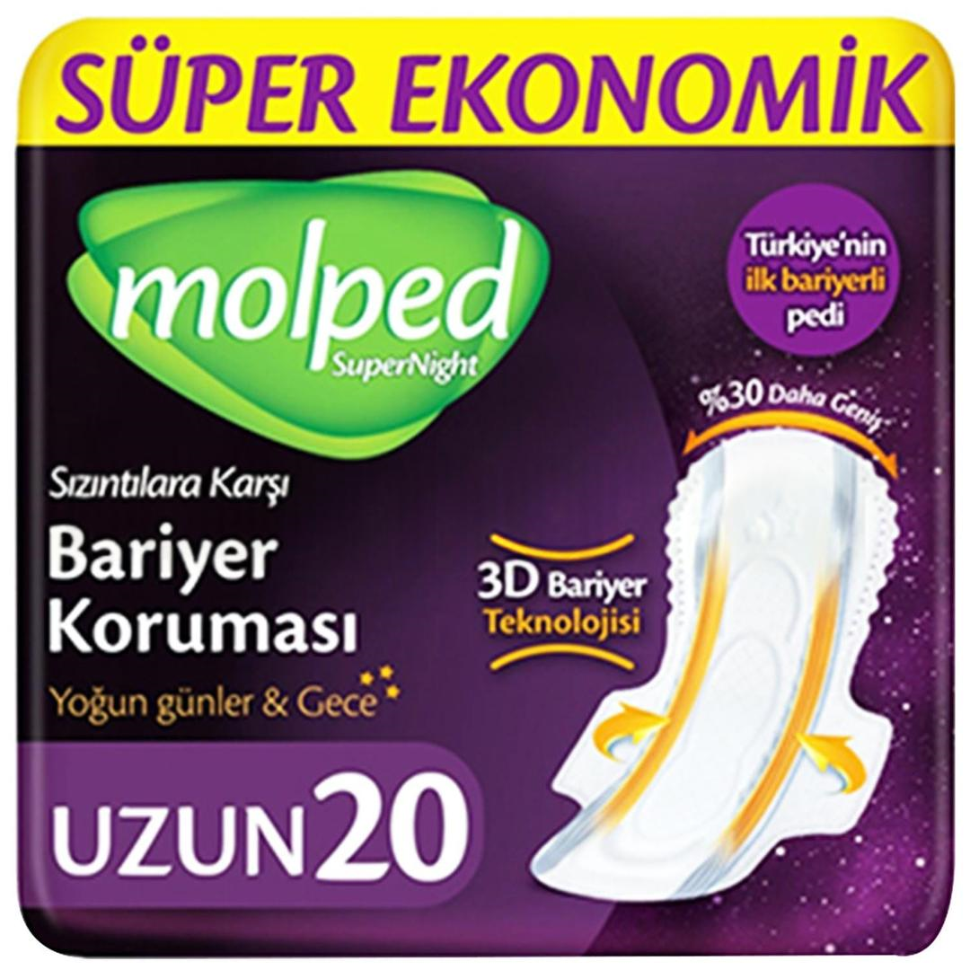 Molped Süper Night 3D Bariyerli Süper Ekonomik Ped 20li