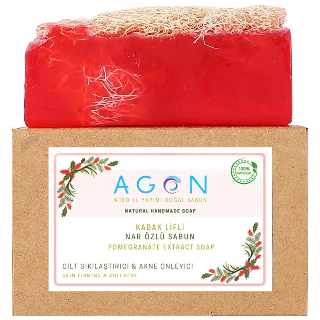 Agon El Yapımı Doğal Kabak Lifli Sabun Nar 120 gr