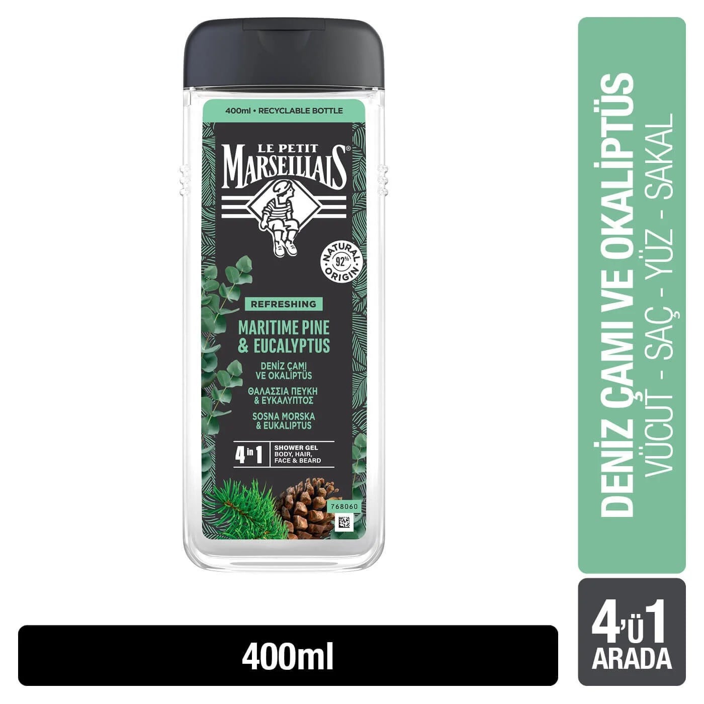 Le Petit Marseillais Men Deniz Çamı ve Okaliptüs 400 ml Duş Jeli